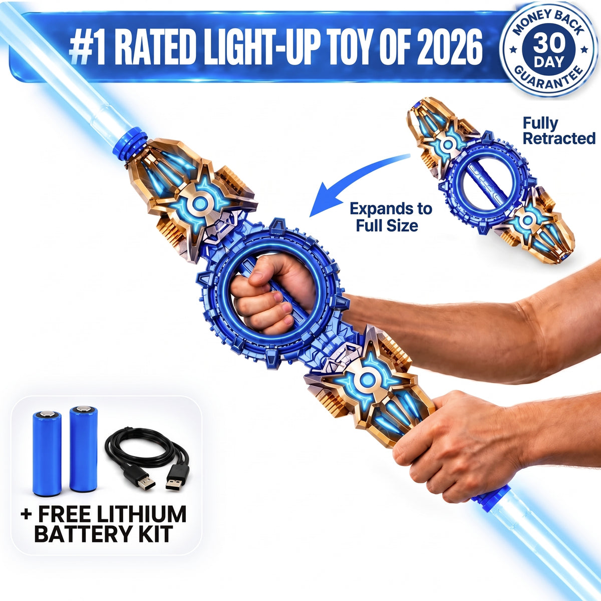 Retractable Spinning Light Saber Toy